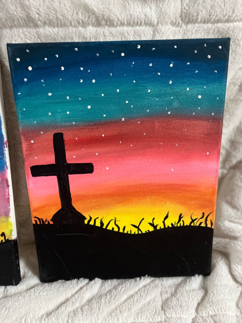 Sunset Painting (by me) - Vibrant Gradient Silhouettes - Picture 3 of 4
